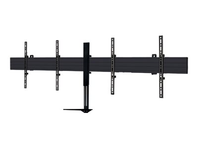 B-TECH System X BT8416 - Mounting kit (wall mount) - for 2 flat panels - VC shelf - lockable - black - screen size: 50\"-65\" - mounting interface: up to 600 x 400 mm - wall-mountable