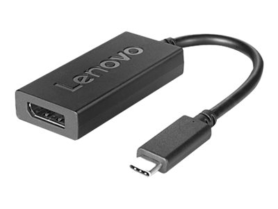 Lenovo - USB / DisplayPort adapter - 24 pin USB-C (M) to DisplayPort (F) - DisplayPort 1.2a - 4K support - for ThinkBook 14s Yoga G2 IAP, ThinkCentre M75t Gen 2, ThinkPad T14s Gen 3, X1 Nano Gen 2