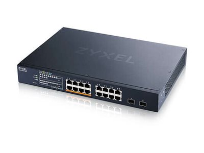 Zyxel XMG1915 Series XMG1915-18EP - Switch - managed, NebulaFLEX cloud - L3 Lite - smart - 8 x 100/1000/2.5G (PoE++) + 8 x 100/1000/2.5G + 2 x Gigabit SFP / 10 Gigabit SFP+ - rack-mountable - PoE++ (180 W)