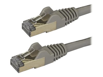 StarTech.com 2m CAT6A Ethernet Cable, 10 Gigabit Shielded Snagless RJ45 100W PoE Patch Cord, CAT 6A 10GbE STP Network Cable w/Strain Relief, Grey, Fluke Tested/UL Certified Wiring/TIA - Category 6A - 26AWG (6ASPAT2MGR) - Patch cable - RJ-45 (M) to RJ-45 (M) - 2 m - STP - CAT 6a - molded, snagless - grey