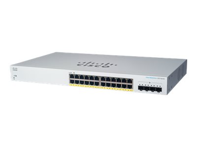 Cisco Business 220 Series CBS220-24FP-4X - Switch - smart - 24 x 10/100/1000 (PoE+) + 4 x 10 Gigabit SFP+ (uplink) - rack-mountable - PoE+ (382 W) - remanufactured