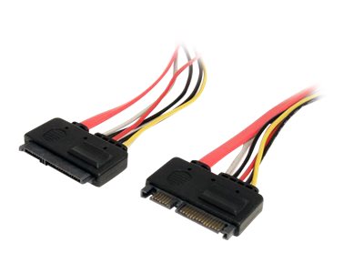 StarTech.com 12in 22 Pin SATA Power and Data Extension Cable - 1ft SATA data power Extension - 12 inch SATA Extension - SATA extension cable - SATA combo (F) to SATA combo (M) - 30.5 cm - red