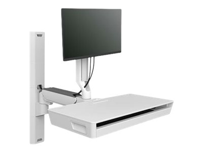 Ergotron CareFit Combo System with Worksurface - Mounting kit (articulating arm, pull-out keyboard tray with integrated worksurface, wall mount base, track mount adapter, wall track 34\", wall track covers, track mount bracket) - modular - for LCD display / keyboard - aluminium, plastic - white - screen size: up to 27\" - wall-mountable