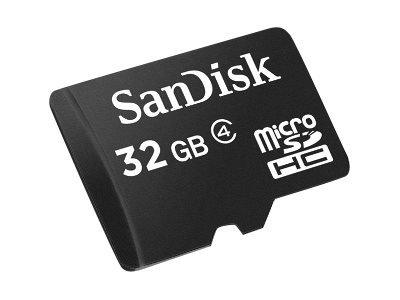 SanDisk - Flash memory card - 32 GB - Class 4 - microSDHC - black