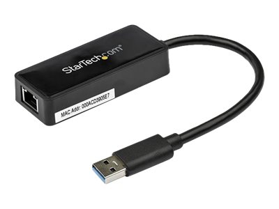 StarTech.com USB 3.0 Ethernet Adapter - USB 3.0 Network Adapter NIC with USB Port - USB to RJ45 - USB Passthrough (USB31000SPTB) - Network adapter - USB 3.0 - Gigabit Ethernet - black - for P/N: TB33A1C