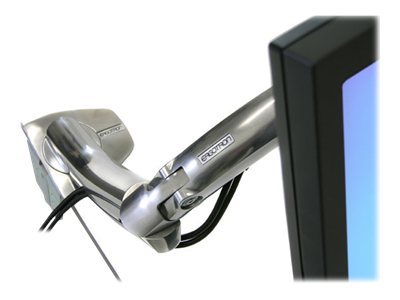Ergotron MX - Mounting kit (articulating arm, desk clamp mount, grommet mount, base, extension) - Constant Force Technology - for LCD display - polished aluminium - screen size: up to 30\"