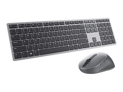 Dell Premier Multi-Device KM7321W - Keyboard and mouse set - wireless - 2.4 GHz, Bluetooth 5.0 - QWERTY - UK - titan grey