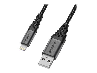 OtterBox Premium - Lightning cable - USB male to Lightning male - 2 m - dark ash black