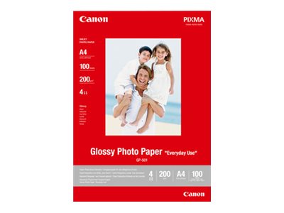 Canon GP-501 - Glossy - A4 (210 x 297 mm) - 200 g/m² - 100 sheet(s) photo paper - for PIXMA iP90, MG2555, mini260, MP180, MP490, MP510, MP550, MP560, MP960, MX330, TS7450