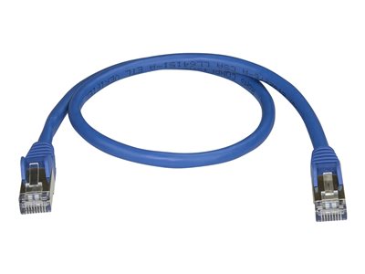 StarTech.com 50cm CAT6A Ethernet Cable, 10 Gigabit Shielded Snagless RJ45 100W PoE Patch Cord, CAT 6A 10GbE STP Network Cable w/Strain Relief, Blue, Fluke Tested/UL Certified Wiring/TIA - Category 6A - 26AWG (6ASPAT50CMBL) - Patch cable - RJ-45 (M) to RJ-45 (M) - 50 cm - STP - CAT 6a - snagless - blue