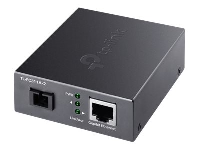 TP-Link TL-FC311A-2 - V1 - fibre media converter - 1GbE - 1000Base-T, WDM, 1000Base-SC - RJ-45 / SC single-mode - up to 2 km - 1310 (TX) / 1550 (RX) nm - for JetStream TL-SG3452XP V1