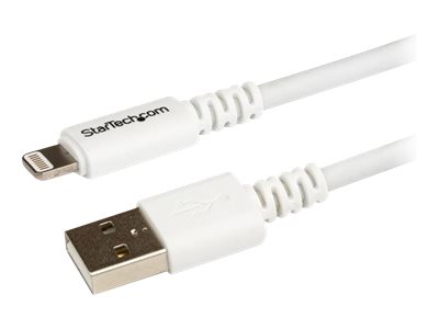 StarTech.com 3m (10ft) Long White Apple® 8-pin Lightning Connector to USB Cable for iPhone / iPod / iPad - Charge and Sync Cable (USBLT3MW) - Lightning cable - Lightning male to USB male - 3 m - white - for P/N: KITBXAVHDPEU, KITBXAVHDPNA, KITBXAVHDPUK, KITBXDOCKPEU, KITBXDOCKPUK, KITBZDOCK