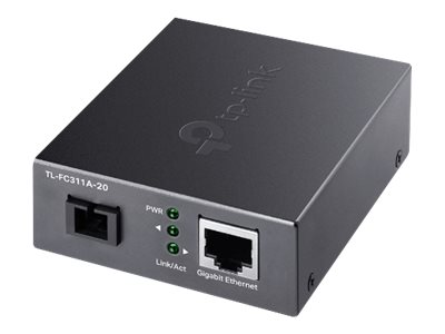 TP-Link TL-FC311A-20 - V1 - fibre media converter - 1GbE - 1000Base-T, WDM, 1000Base-SC - RJ-45 / SC single-mode - up to 20 km - 1310 (RX) / 1550 (TX) nm - for JetStream TL-SG3452XP V1