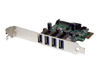 StarTech.com 4-Port PCI Express SuperSpeed USB 3.0 Controller Card with UASP - USB 3.0 Expansion Card with SATA Power (PEXUSB3S4V) - USB adapter - PCIe - USB 3.0 x 4 - for P/N: BNDTB10GI, BNDTB210GSFP, BNDTB410GSFP, BNDTB4M2E1, BNDTBUSB3142, HBS304A24A