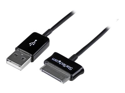 StarTech.com 1m Dock Connector to USB Cable for Samsung Galaxy Tab - USB Cable to Samsung Galaxy Tablet (USB2SDC1M) - Charging / data cable - USB male to Samsung 30-pin Dock Connector male - 1 m - shielded - black - for Samsung Galaxy Tab, Tab 10, Tab 2, Tab 7.0, Tab 7.7, Tab 8.9, Tab WiFi
