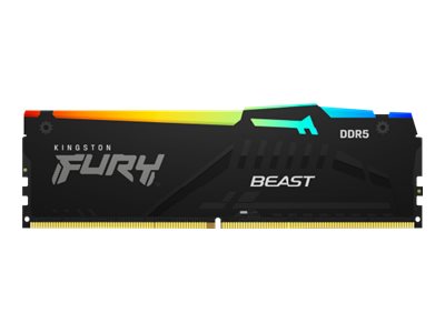 Kingston FURY Beast RGB - DDR5 - kit - 64 GB: 2 x 32 GB - DIMM 288-pin - 5200 MHz / PC5-41600 - CL40 - 1.25 V - unbuffered - on-die ECC