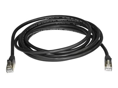 StarTech.com 3m CAT6A Ethernet Cable, 10 Gigabit Shielded Snagless RJ45 100W PoE Patch Cord, CAT 6A 10GbE STP Network Cable w/Strain Relief, Black, Fluke Tested/UL Certified Wiring/TIA - Category 6A - 26AWG (6ASPAT3MBK) - Patch cable - RJ-45 (M) to RJ-45 (M) - 3 m - STP - CAT 6a - snagless - black