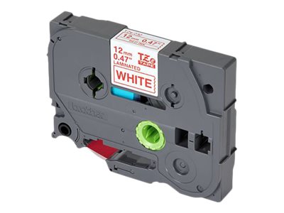 Brother TZe-232 - Standard adhesive - red on white - Roll (1.2 cm x 8 m) 1 cassette(s) laminated tape - for Brother PT-P750, P950, P-Touch PT-D210, D800, E310, P900, P950, P-Touch Cube Plus PT-P710