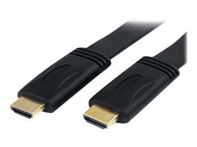 StarTech.com 5m Flat High Speed HDMI Cable with Ethernet Ultra HD 4kx2k - HDMI cable with Ethernet - HDMI male to HDMI male - 5 m - shielded - black