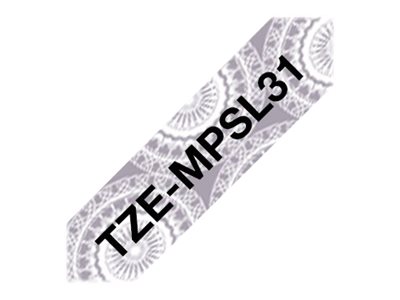 Brother TZe-MPSL31 - Black on silver lace - Roll (1.2 cm x 4 m) 1 cassette(s) laminated tape - for Brother PT-H110, P-Touch PT-E310, P-Touch Cube PT-P300, P-Touch Cube Pro PT-P910