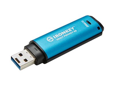 Kingston IronKey Vault Privacy 50 Series - USB flash drive - encrypted - 256 MB - USB 3.2 Gen 1 - TAA Compliant