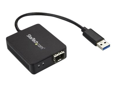 StarTech.com USB 3.0 to Fiber Optic Converter, Compact USB to Open SFP Adapter, USB to Gigabit Network Adapter, USB 3.0 Fiber Adapter Multi Mode(MMF)/Single Mode Fiber (SMF) Compatible - USB Ethernet adapter (US1GA30SFP) - Network adapter - USB 3.0 - 1000Base-LX/1000Base-SX x 1 - black