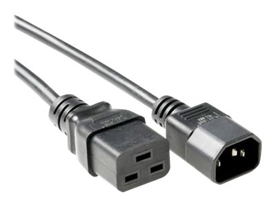 Intronics - Voedingskabel - IEC 320 EN 60320 C14 naar IEC 320 EN 60320 C19 - 230 Volt wisselstroom V - 2 m - zwart