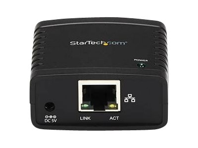 StarTech.com 10/100Mbps Ethernet to USB 2.0 Network Print Server - Windows 10 - LPR - LAN USB Print Server Adapter (PM1115U2) - Print server - USB 2.0 - 10/100 Ethernet - black - for P/N: SVA5H2NEUA