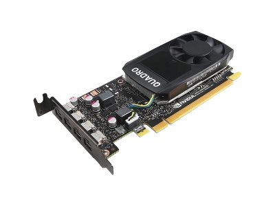 NVIDIA Quadro P1000 - Graphics card - Quadro P1000 - 4 GB GDDR5 low profile - 4 x Mini DisplayPort - for ThinkStation P320 30BJ (SFF), 30BK (SFF), 30BS (SFF), P330 30C7 (SFF), 30C8 (SFF), 30CA (SFF), P330 (2nd Gen) 30D2 (SFF), 30D4 (SFF)
