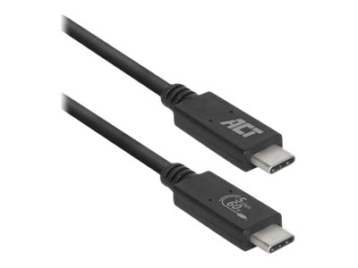 ACT - USB-kabel - 24 pin USB-C (M) recht naar 24 pin USB-C (M) recht - USB 3.2 Gen 1 - 3 A - 2 m - USB Power Delivery (60W) - zwart