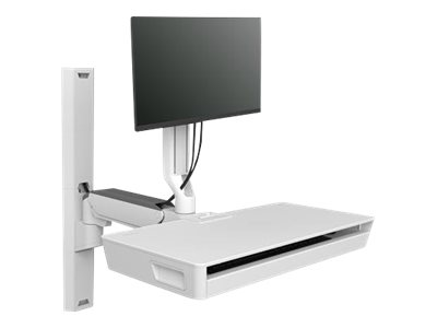 Ergotron CareFit Combo System with Worksurface - Mounting kit (articulating arm, pull-out keyboard tray with integrated worksurface, wall mount base, track mount adapter, wall track 34\", wall track covers, track mount bracket) - modular - for LCD display / keyboard - aluminium, plastic - white - screen size: up to 27\" - wall-mountable