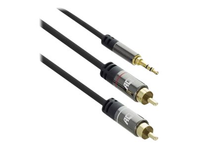 ACT - Audiokabel - mini-phone stereo 3.5 mm male naar RCA male - 5 m - beschermd - zwart