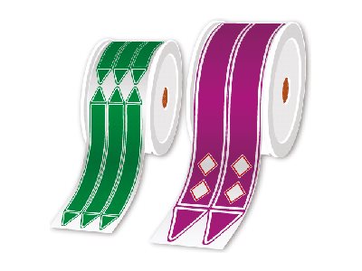 Transparent pre-cut pipe marker rolls 52
