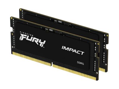 Kingston FURY Impact - DDR5 - kit - 16 GB: 2 x 8 GB - SO-DIMM 262-pin - 4800 MHz / PC5-38400 - CL38 - 1.1 V - unbuffered - on-die ECC