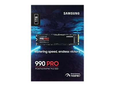Samsung 990 PRO MZ-V9P1T0BW - SSD - encrypted - 1 TB - internal - M.2 2280 - PCIe 4.0 x4 (NVMe) - 256-bit AES - TCG Opal Encryption 2.0