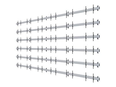 B-TECH System X BT9340-LG-LSAC - Mounting kit - open frame - for 6x6 LED video wall - black - mounting interface: 600 x 400 mm - wall-mountable