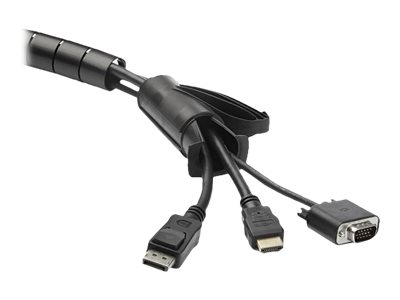 StarTech.com 1.5m (4.9ft) Cable Management Sleeve - Spiral - 1\" (25mm) Diameter - W/ Cable Loading Tool - Black (CMSCOILED) - Cable sleeving kit - black - 1.5 m