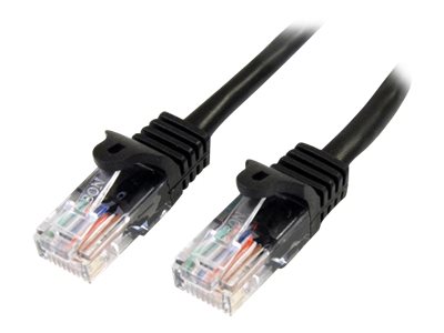 StarTech.com 0.5m Black Cat5e / Cat 5 Snagless Ethernet Patch Cable 0.5 m - Patch cable - RJ-45 (M) to RJ-45 (M) - 50 cm - UTP - CAT 5e - stranded, snagless - black
