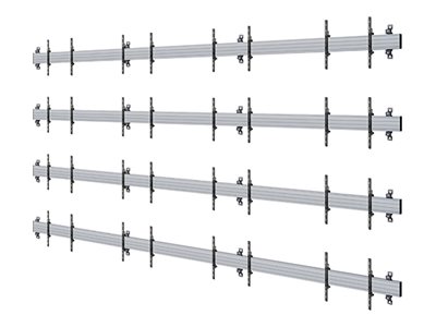 B-TECH System X BT9340-LG-LSAC-4X4 - Mounting kit (wall mount) - for flat panel - black - screen size: 54\" - mounting interface: up to 600 x 400 mm - wall-mountable