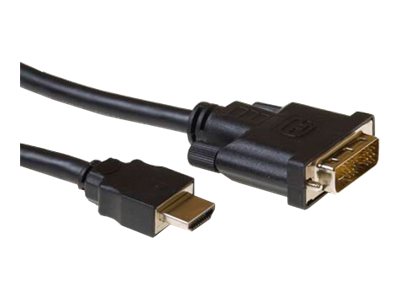 Adapterkabel - HDMI male naar DVI-D male - 1 m - shielded twisted pair (STP) - zwart - duimschroeven