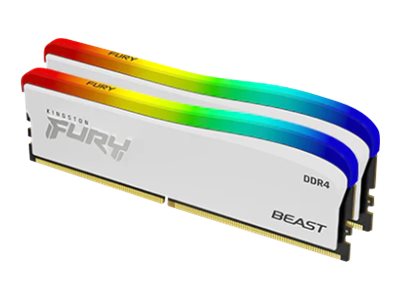 Kingston FURY Beast - RGB Special Edition - DDR4 - kit - 32 GB: 2 x 16 GB - DIMM 288-pin - 3200 MHz / PC4-25600 - CL16 - 1.35 V - unbuffered - non-ECC - white