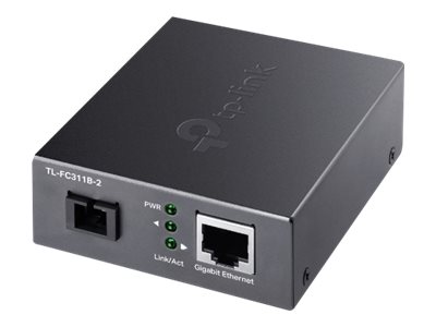 TP-Link TL-FC311B-2 - V1 - fibre media converter - 1GbE - 1000Base-T, WDM, 1000Base-SC - RJ-45 / SC single-mode - up to 2 km - 1310 (TX) / 1550 (RX) nm - for JetStream TL-SG3452XP V1