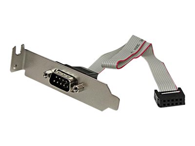 StarTech.com 9 Pin Serial Male to 10 Pin Motherboard Header LP Slot Plate - Serial panel - DB-9 (M) to 10 pin IDC (F) - 9.1 in - gray - PLATE9MLP - Serial panel - DB-9 (M) to 10 PIN IDC (F) - 23 cm - grey