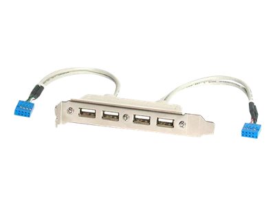 StarTech.com 4 Port USB A Female Slot Plate Adapter - USB panel - 4 pin USB Type A (F) (USBPLATE4) - USB panel - USB (F) to 9 pin IDC (F)