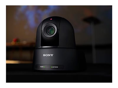 Sony 4K30P PTZ auto-framing camera with 12x optical zoom and AI analytics - black