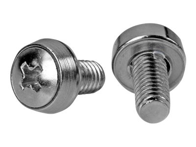 StarTech.com 12-24 Server Rack Screws - 50 pack - Nickel-plated - Rack screws - silver - US government (pack of 50 pieces) - for P/N: RK630WALVS, RK830WALVS