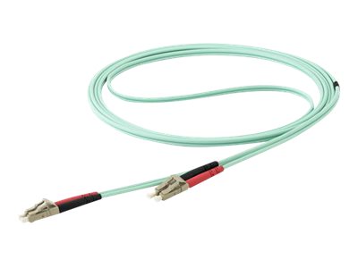 StarTech.com 10 m OM4 LC to LC Multimode Duplex Fiber Optic Patch Cable- Aqua - 50/125 - Fiber Optic Cable - 40/100Gb - LSZH (450FBLCLC10) - Patch cable - LC multi-mode (M) to LC multi-mode (M) - 10 m - fibre optic - duplex - 50 / 125 micron - OM4 - aqua