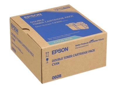 Epson Double Pack - 2-pack - cyan - original - toner cartridge - for Epson AL-C9500DN, AcuLaser C9300D2TN, C9300D3TNC, C9300DN, C9300DTN, C9300N, C9300TN