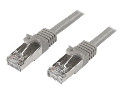 StarTech.com 2m CAT6 Ethernet Cable, 10 Gigabit Shielded Snagless RJ45 100W PoE Patch Cord, CAT 6 10GbE SFTP Network Cable w/Strain Relief, Grey, Fluke Tested/Wiring is UL Certified/TIA - Category 6 - 26AWG (N6SPAT2MGR) - Patch cable - RJ-45 (M) to RJ-45 (M) - 2 m - SFTP - CAT 6 - molded, snagless - grey