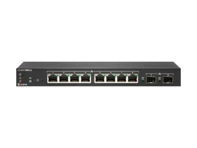SonicWall Switch SWS12-8POE - Switch - Managed - 8 x 10/100/1000 (PoE) + 2 x Gigabit SFP - desktop - PoE (55 W)